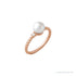 Sapphire Row Cultured Pearl Twisted Rope Ring - 14K Rose Gold