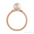 Sapphire Row Cultured Pearl Twisted Rope Ring - 14K Rose Gold (view 2)