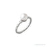 Sapphire Row Cultured Pearl Twisted Rope Ring - Platinum