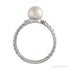 Sapphire Row Cultured Pearl Twisted Rope Ring - Platinum (view 2)