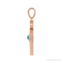 Sapphire Row Natural Gemstone Evil Eye Disc Pendant - Turquoise, 14K Rose Gold (view 2)