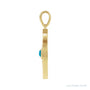Sapphire Row Natural Gemstone Evil Eye Disc Pendant - Turquoise, 14K Yellow Gold (view 2)