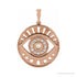 Sapphire Row Natural Gemstone Evil Eye Disc Pendant - Ethiopian Opal, 14K Rose Gold