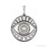 Sapphire Row Natural Gemstone Evil Eye Disc Pendant - Ethiopian Opal, 14K White Gold