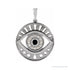 Sapphire Row Natural Gemstone Evil Eye Disc Pendant - Black Onyx, Platinum
