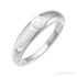 Sapphire Row Cultured Pearl Dome Ring - 14K White Gold