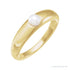 Sapphire Row Cultured Pearl Dome Ring - 14K Yellow Gold