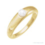Sapphire Row Cultured Pearl Dome Ring - 14K Yellow Gold
