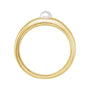 Sapphire Row Cultured Pearl Dome Ring - 14K Yellow Gold (view 2)