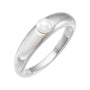 Sapphire Row Cultured Pearl Dome Ring - Platinum