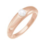 Sapphire Row Cultured Pearl Dome Ring - 14K Rose Gold
