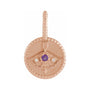 Sapphire Row Zodiac Charm Pendant - Sagittarius, 14K Rose Gold