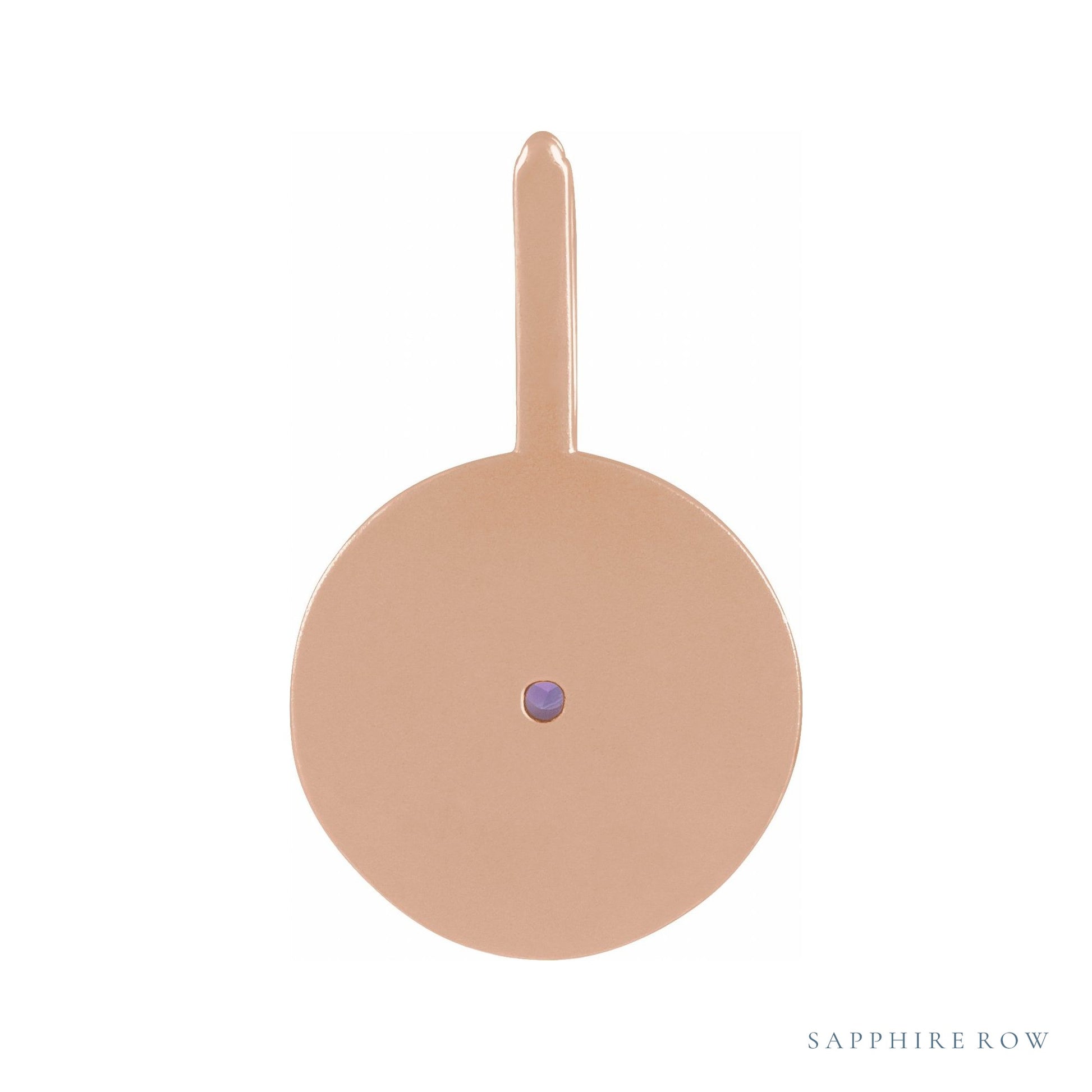 Sapphire Row Zodiac Charm Pendant - Sagittarius, 14K Rose Gold (view 3)