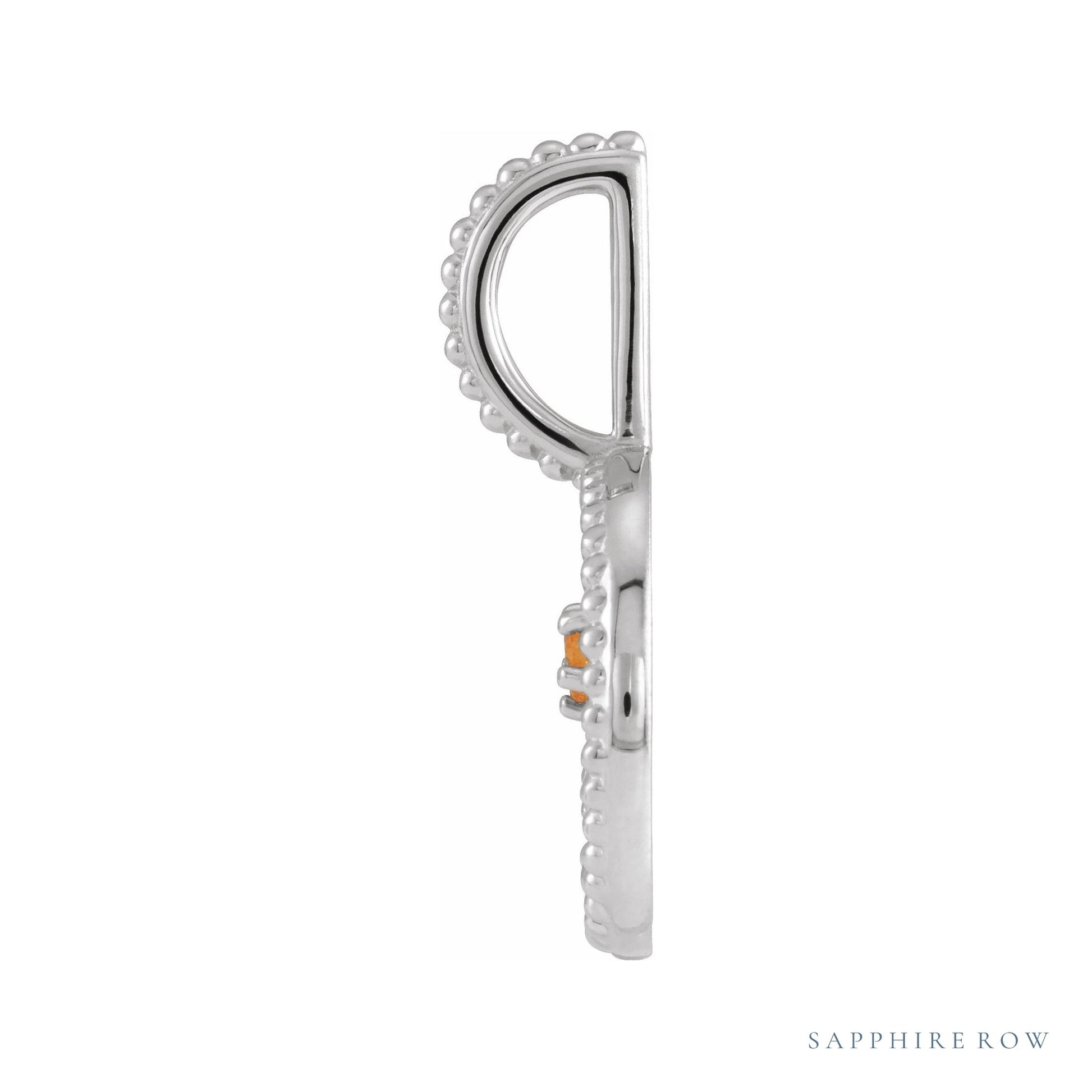 Sapphire Row Zodiac Charm Pendant - Virgo, Platinum (view 2)