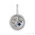 Sapphire Row Zodiac Charm Pendant - Capricorn, Platinum