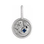 Sapphire Row Zodiac Charm Pendant - Capricorn, Platinum