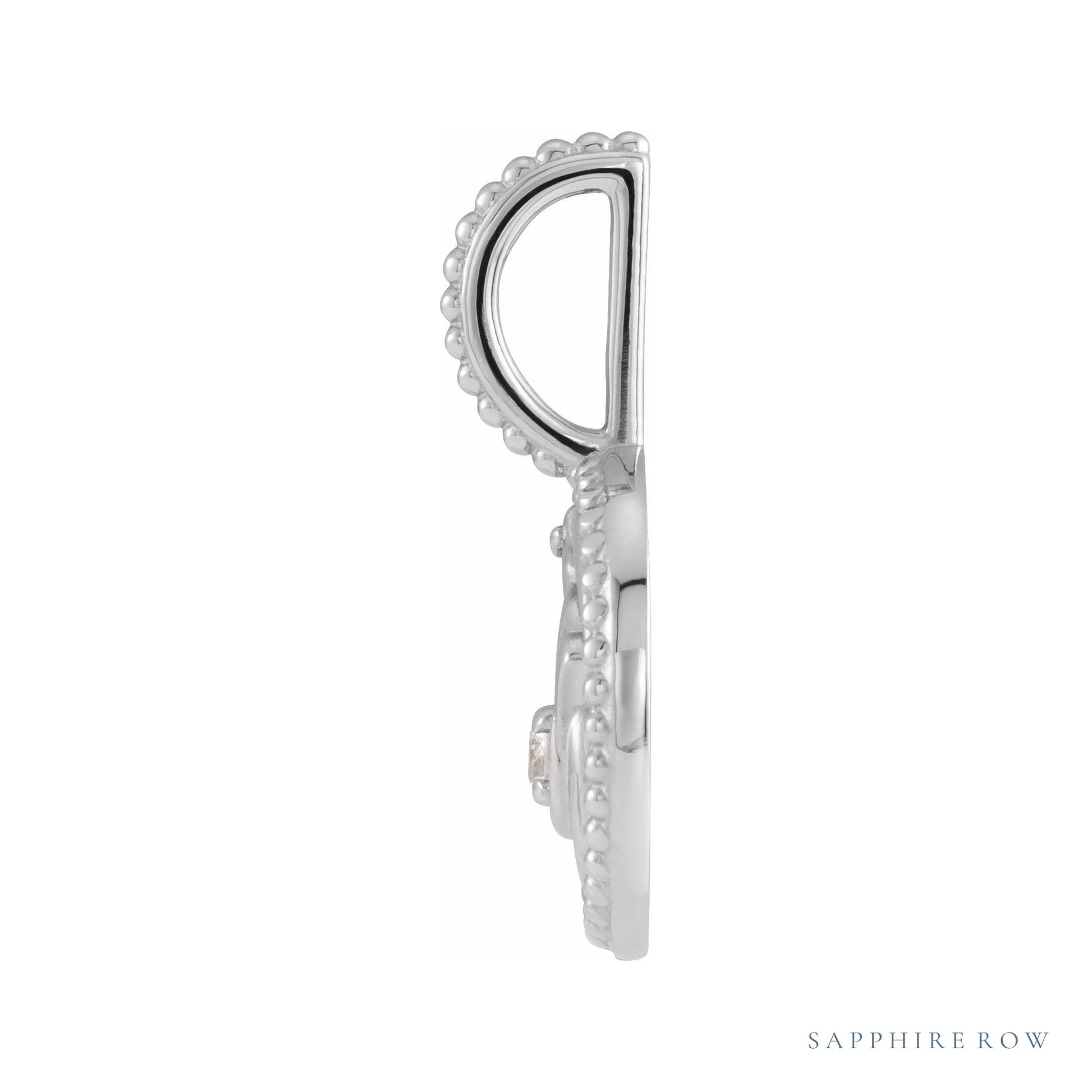Sapphire Row Zodiac Charm Pendant - Capricorn, Platinum (view 2)