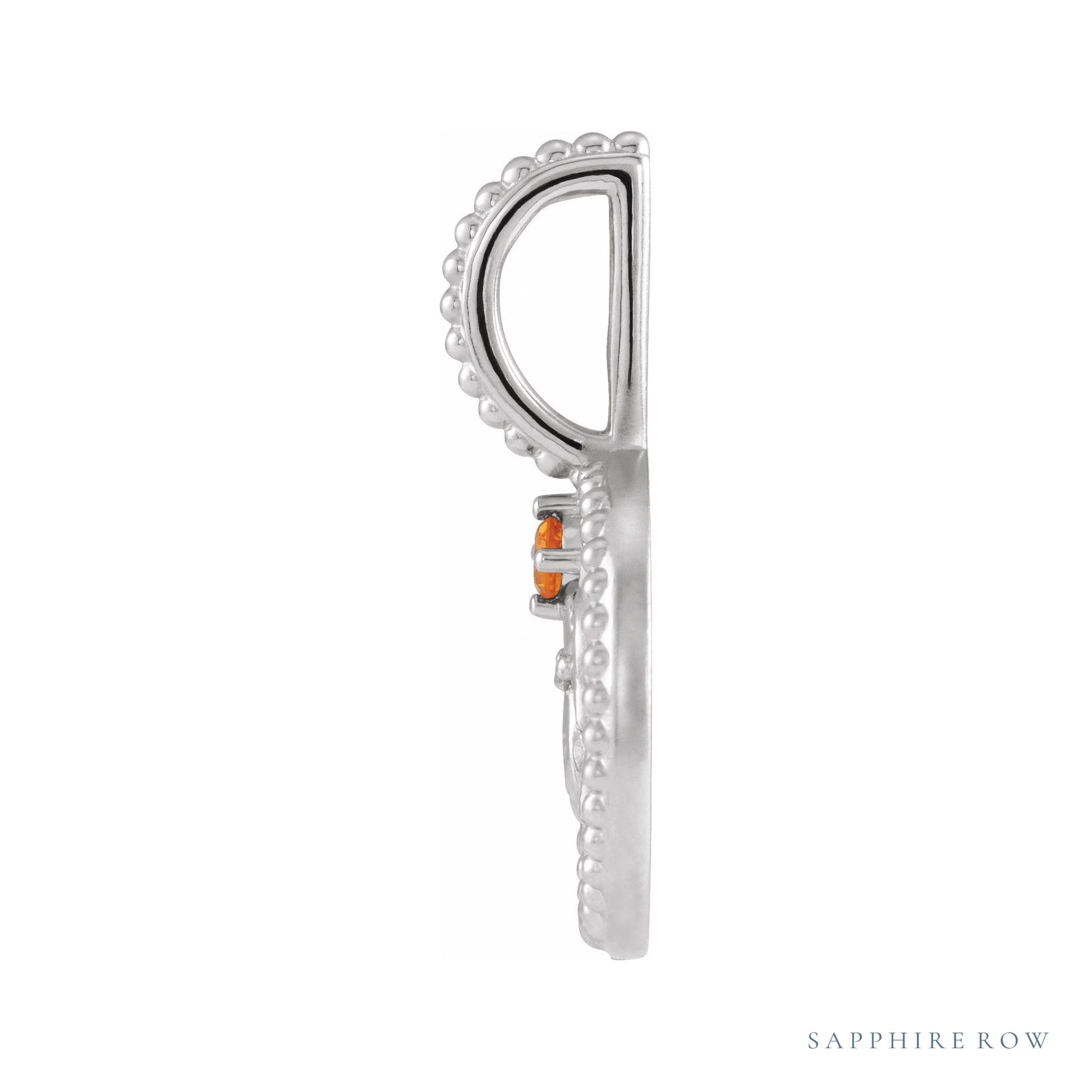 Sapphire Row Zodiac Charm Pendant - Leo, 14K White Gold (view 2)
