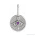 Sapphire Row Zodiac Charm Pendant - Sagittarius, 14K White Gold