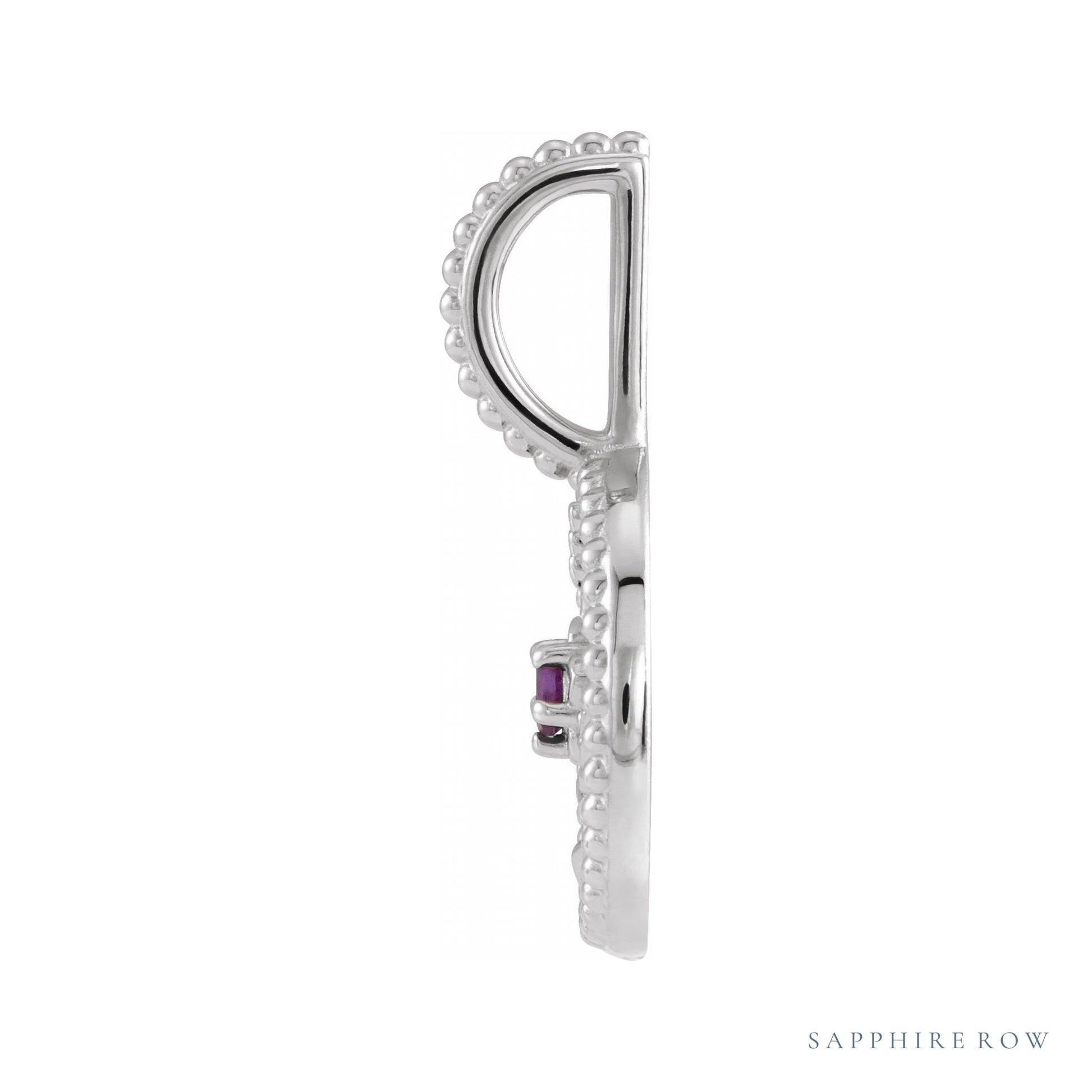 Sapphire Row Zodiac Charm Pendant - Sagittarius, 14K White Gold (view 2)