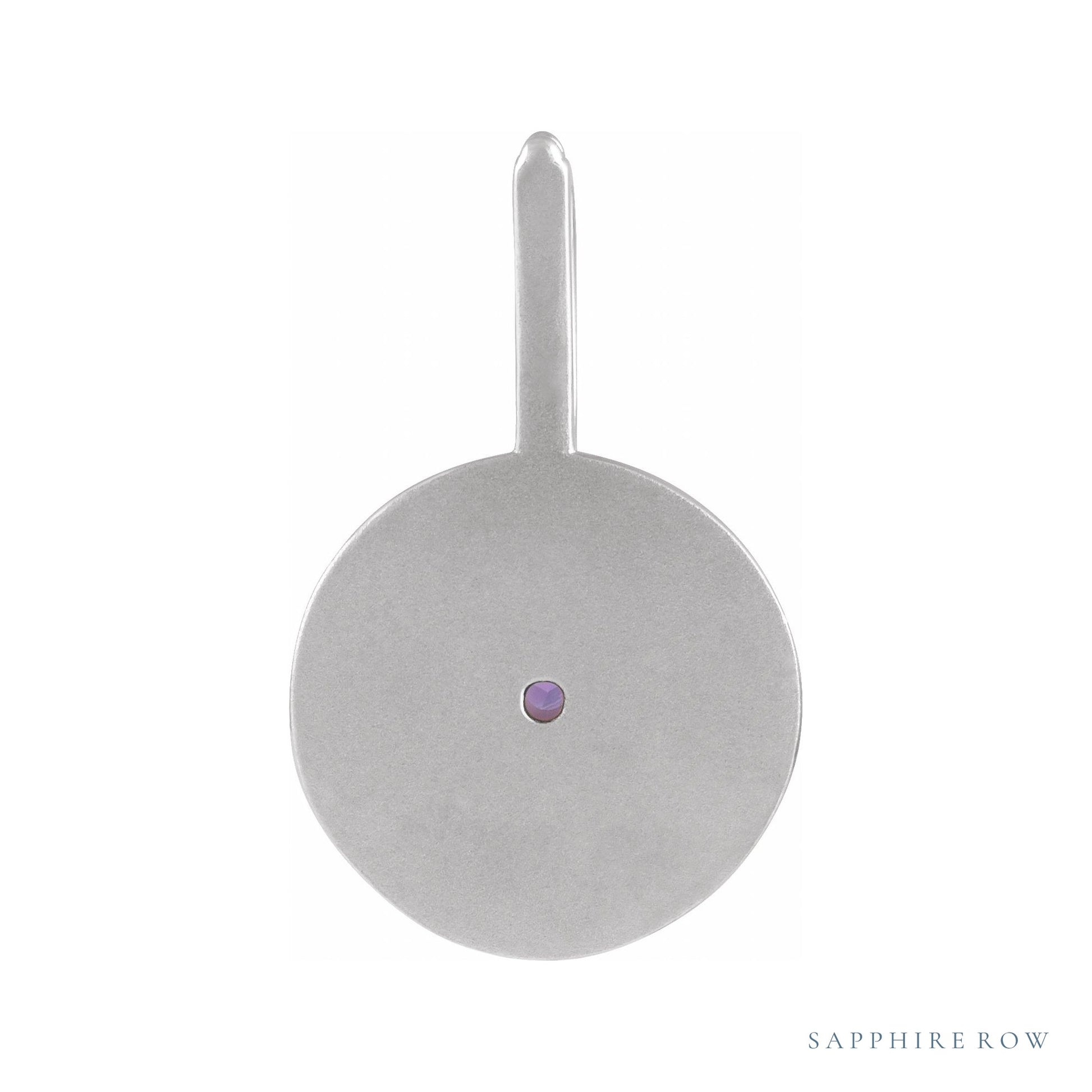 Sapphire Row Zodiac Charm Pendant - Sagittarius, 14K White Gold (view 3)