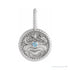 Sapphire Row Zodiac Charm Pendant - Cancer, Platinum