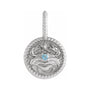 Sapphire Row Zodiac Charm Pendant - Cancer, Platinum