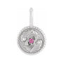 Sapphire Row Zodiac Charm Pendant - Pisces, Platinum