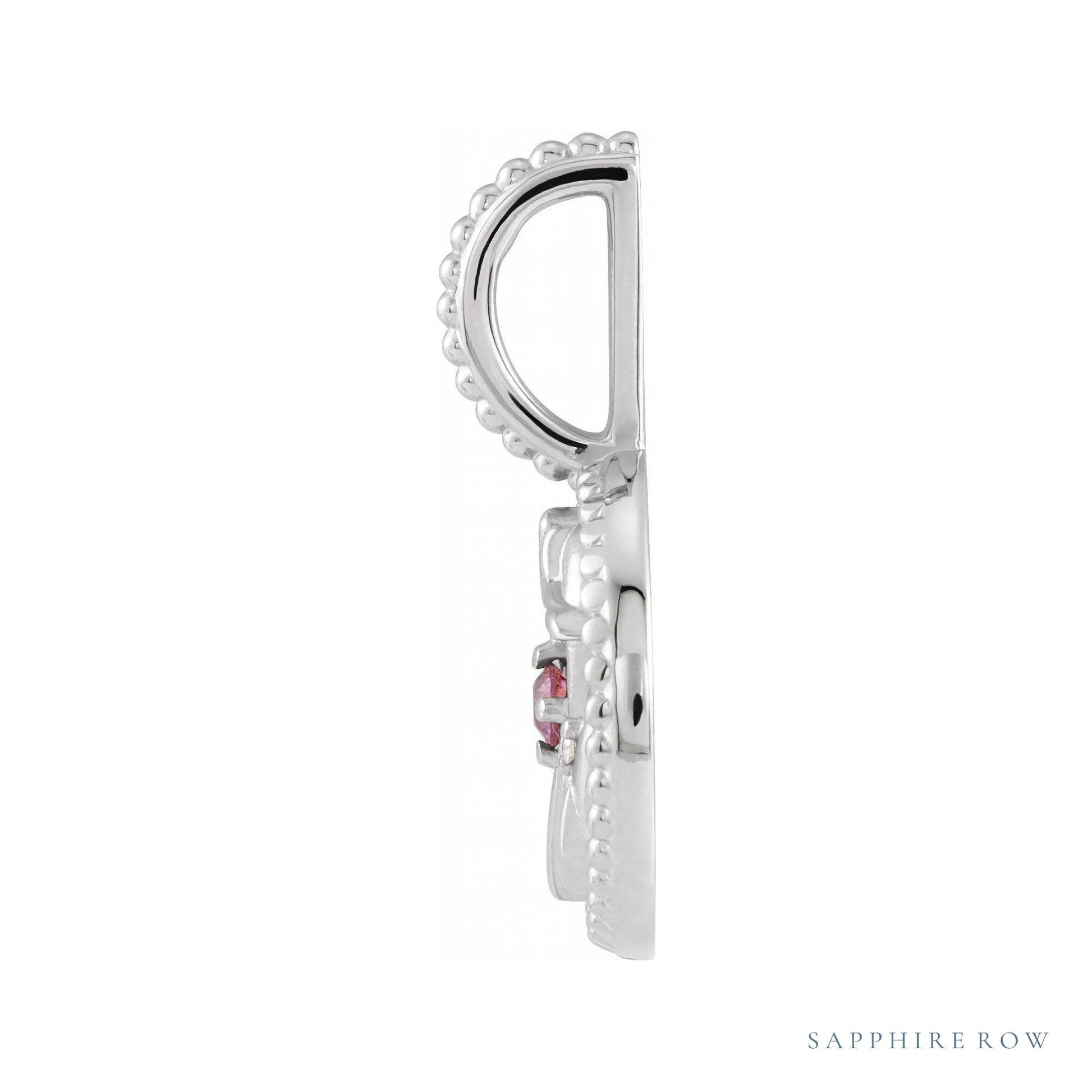 Sapphire Row Zodiac Charm Pendant - Pisces, Platinum (view 2)