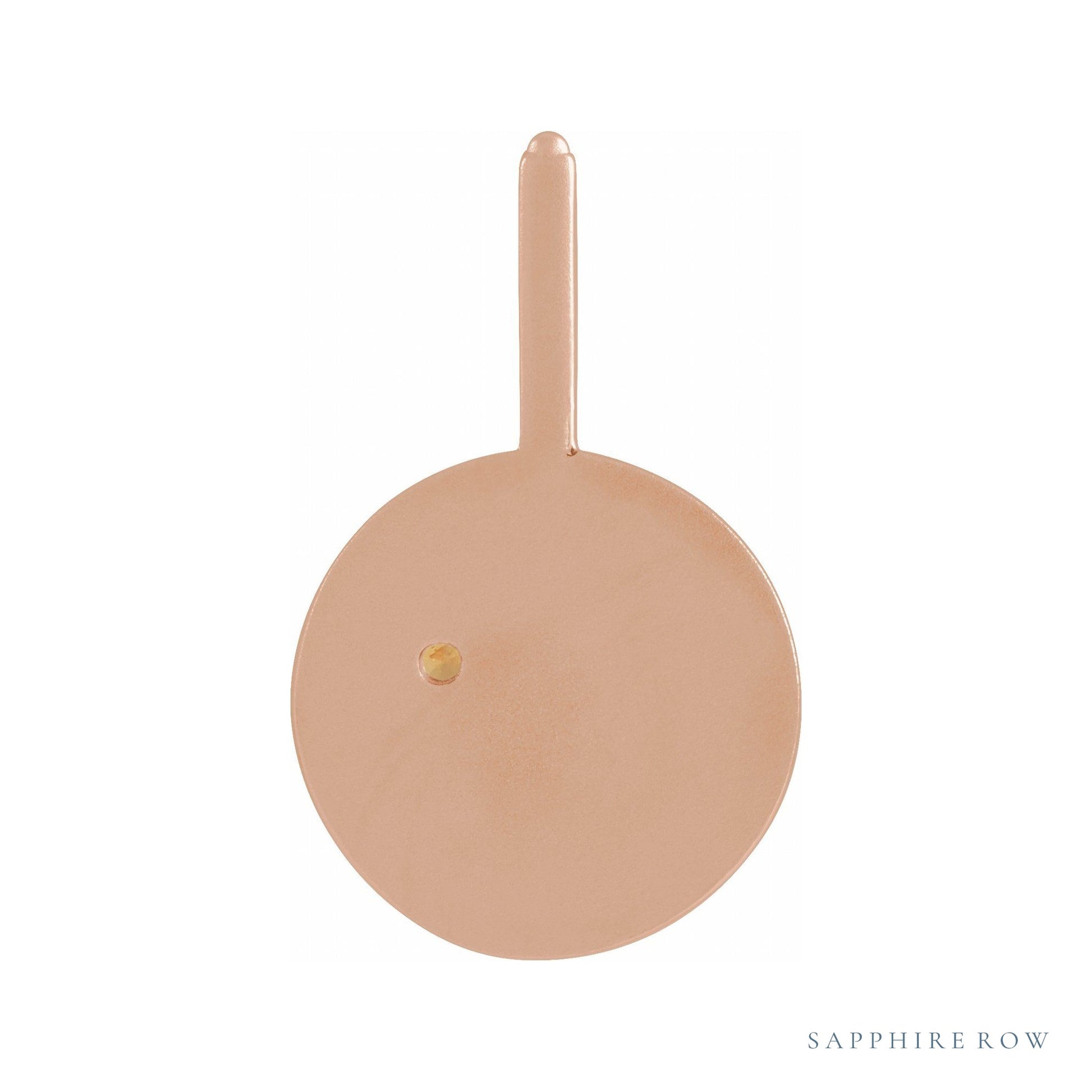 Sapphire Row Zodiac Charm Pendant - Virgo, 14K Rose Gold (view 3)