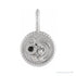Sapphire Row Zodiac Charm Pendant - Aquarius, 14K White Gold