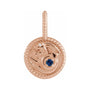 Sapphire Row Zodiac Charm Pendant - Capricorn, 14K Rose Gold