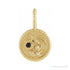 Sapphire Row Zodiac Charm Pendant - Aquarius, 14K Yellow Gold