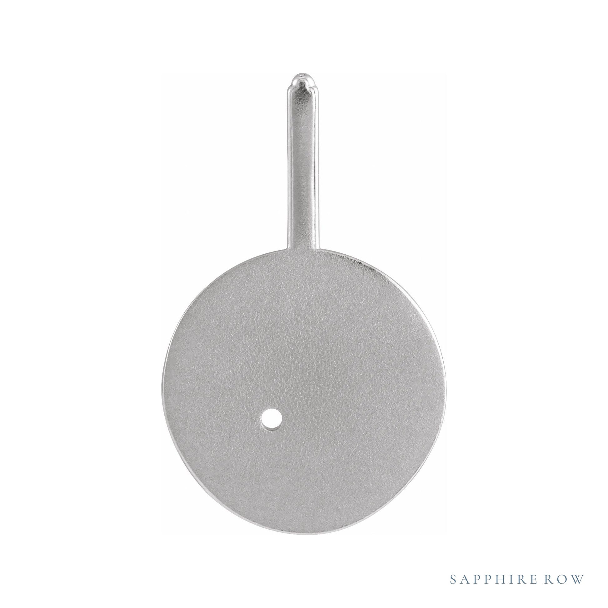 Sapphire Row Zodiac Charm Pendant - Capricorn, 14K White Gold (view 3)