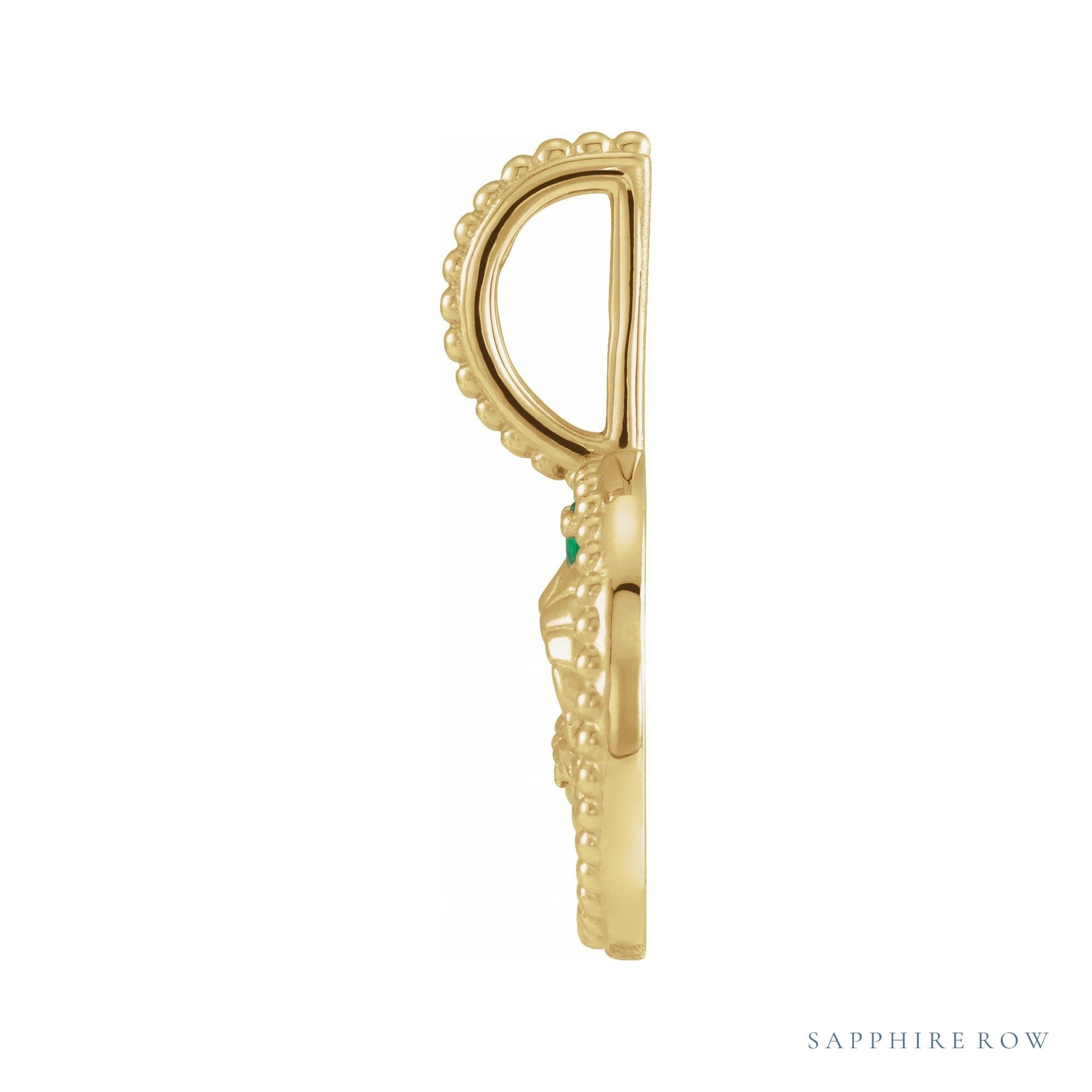 Sapphire Row Zodiac Charm Pendant - Aries, 14K Yellow Gold (view 2)