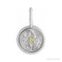 Sapphire Row Zodiac Charm Pendant - Gemini, 14K White Gold