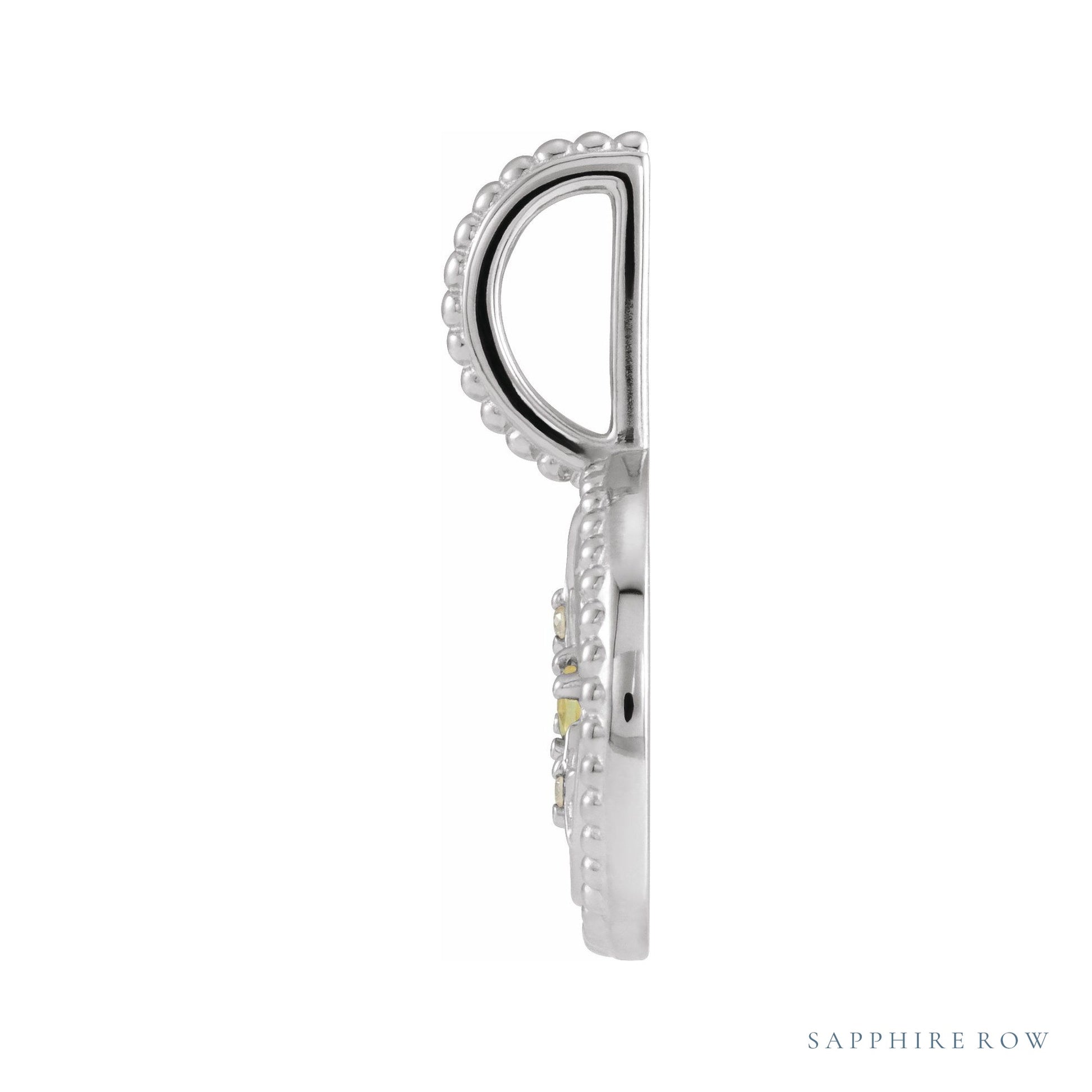 Sapphire Row Zodiac Charm Pendant - Gemini, 14K White Gold (view 2)