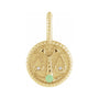 Sapphire Row Zodiac Charm Pendant - Libra, 14K Yellow Gold