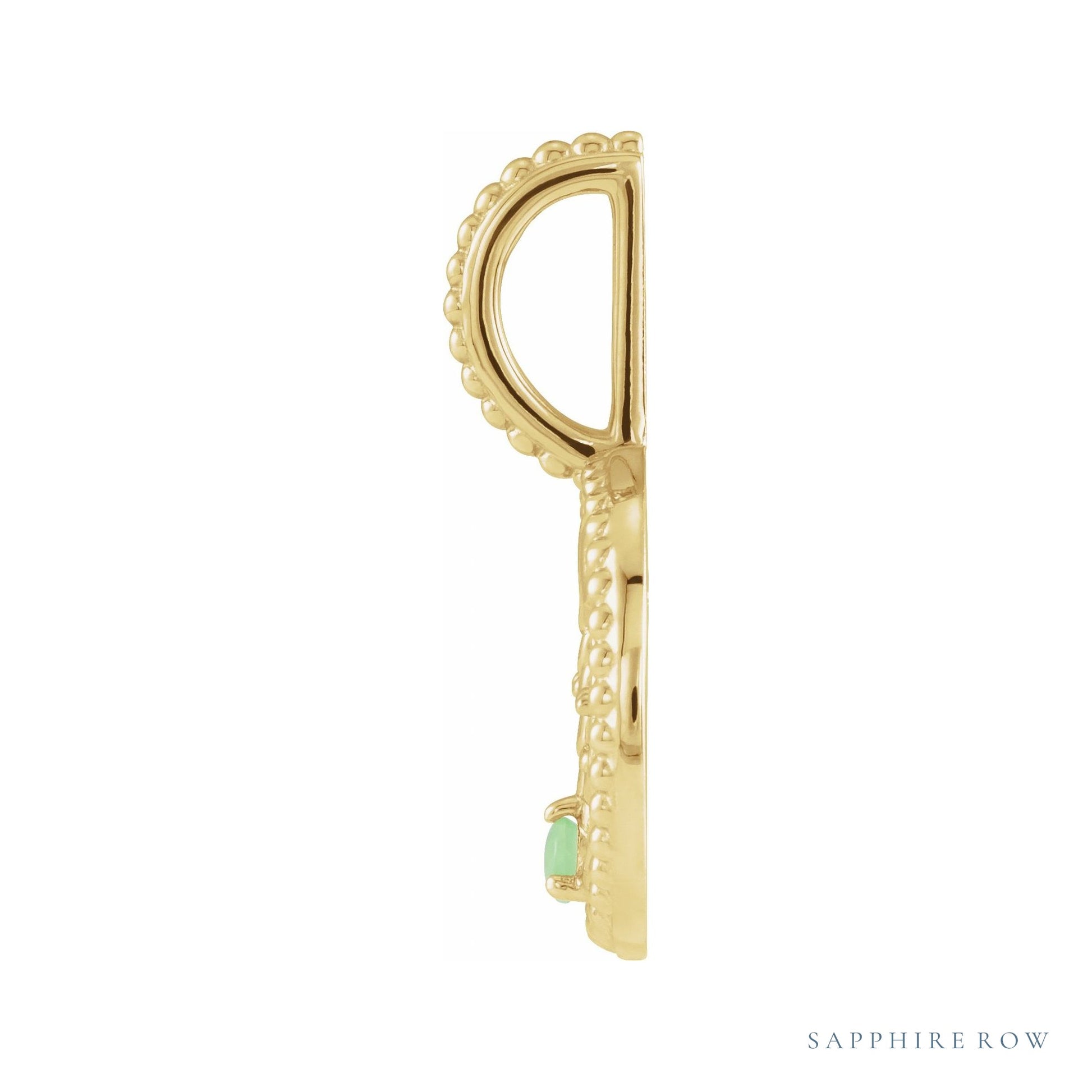 Sapphire Row Zodiac Charm Pendant - Libra, 14K Yellow Gold (view 2)