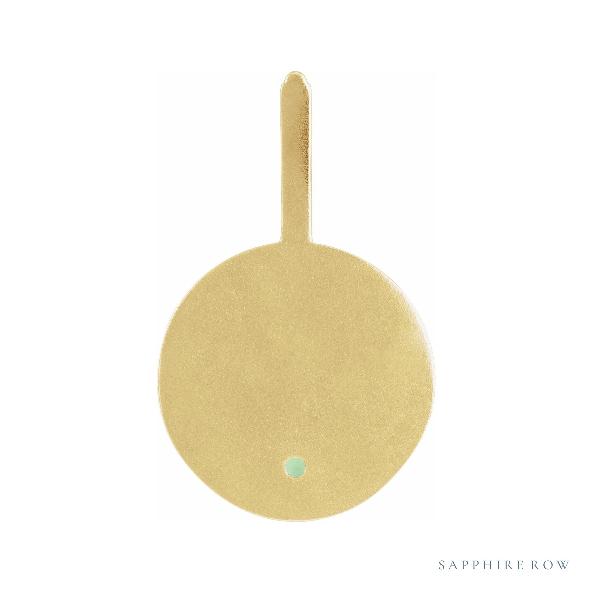 Sapphire Row Zodiac Charm Pendant - Libra, 14K Yellow Gold (view 3)