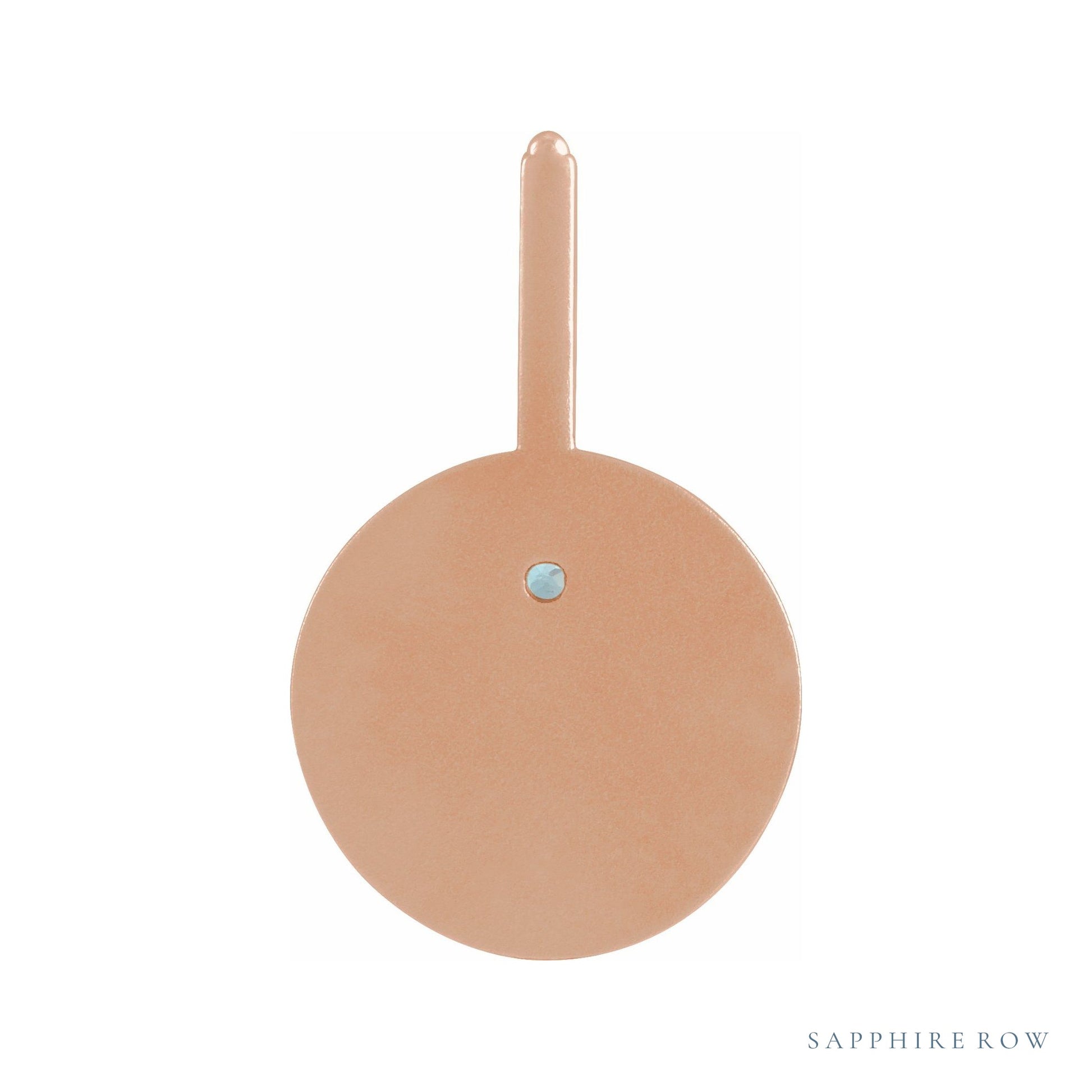 Sapphire Row Zodiac Charm Pendant - Scorpio, 14K Rose Gold (view 3)
