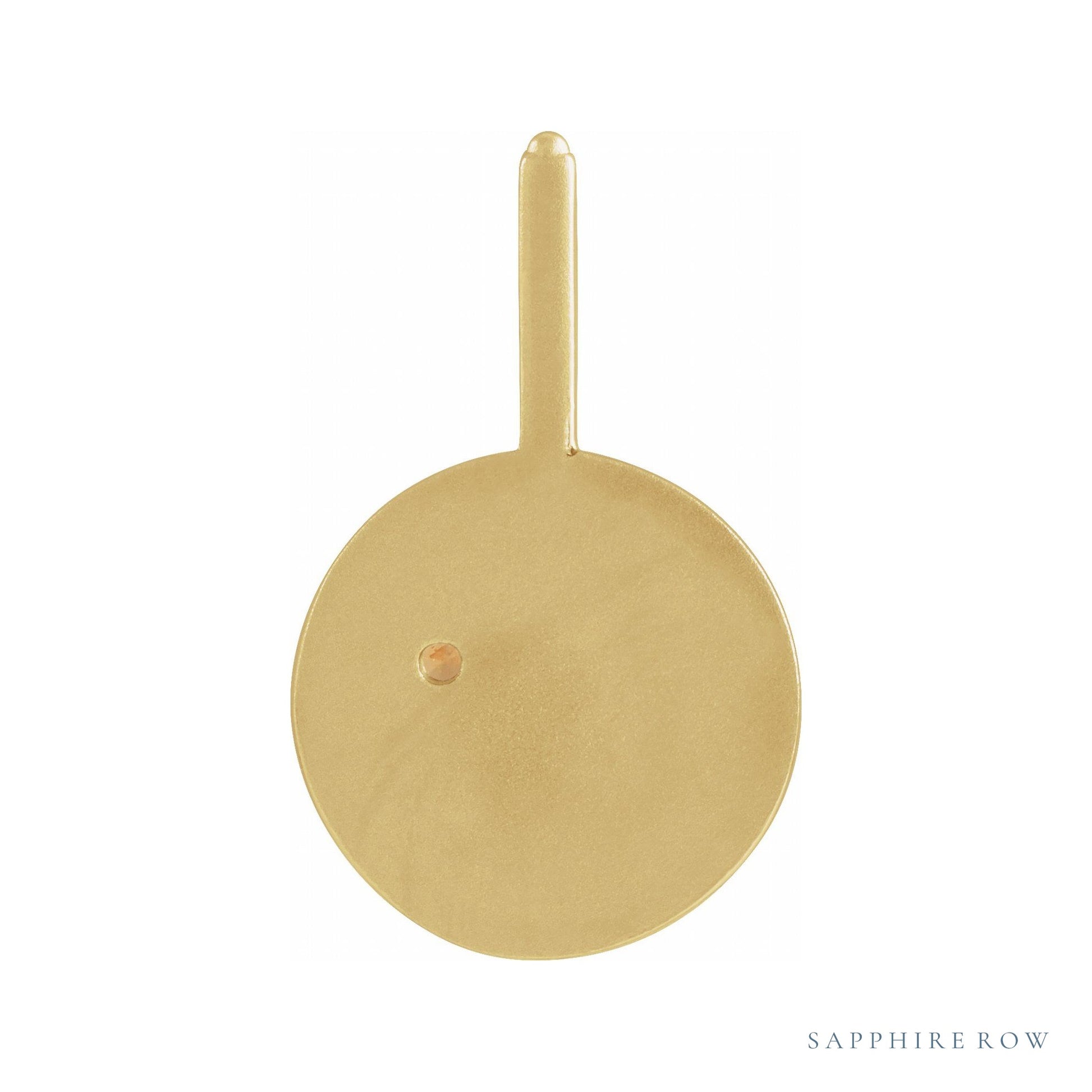 Sapphire Row Zodiac Charm Pendant - Virgo, 14K Yellow Gold (view 3)