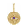 Sapphire Row Zodiac Charm Pendant - Sagittarius, 14K Yellow Gold