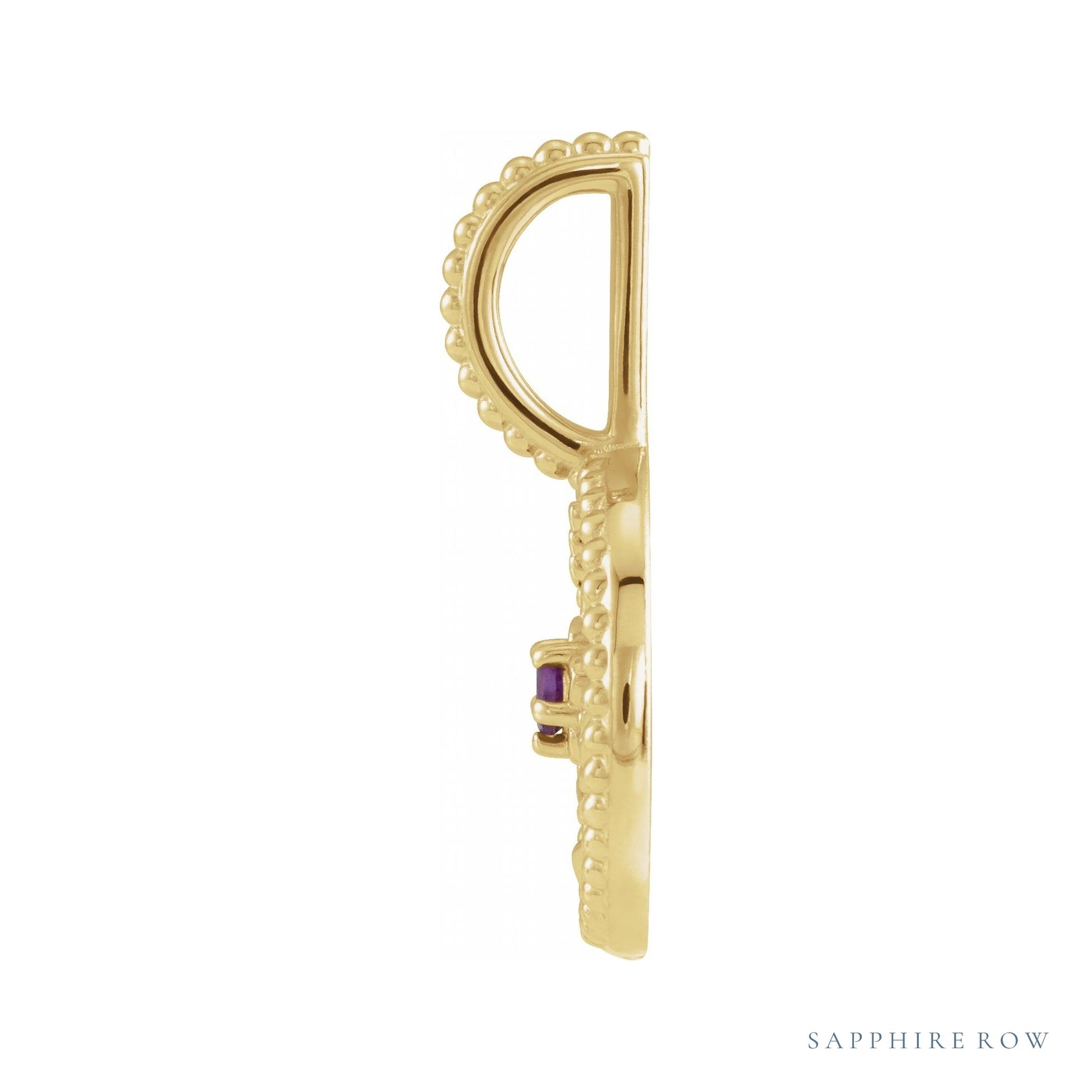 Sapphire Row Zodiac Charm Pendant - Sagittarius, 14K Yellow Gold (view 2)