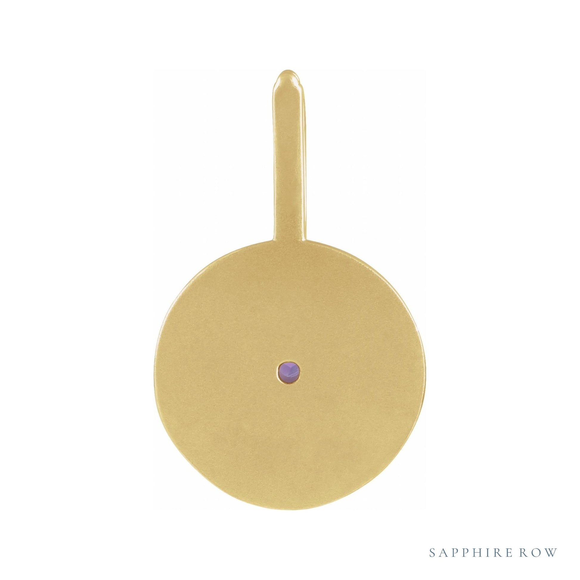 Sapphire Row Zodiac Charm Pendant - Sagittarius, 14K Yellow Gold (view 3)