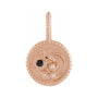 Sapphire Row Zodiac Charm Pendant - Aquarius, 14K Rose Gold