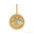 Sapphire Row Zodiac Charm Pendant - Cancer, 14K Yellow Gold