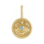 Sapphire Row Zodiac Charm Pendant - Cancer, 14K Yellow Gold