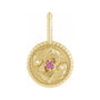 Sapphire Row Zodiac Charm Pendant - Pisces, 14K Yellow Gold