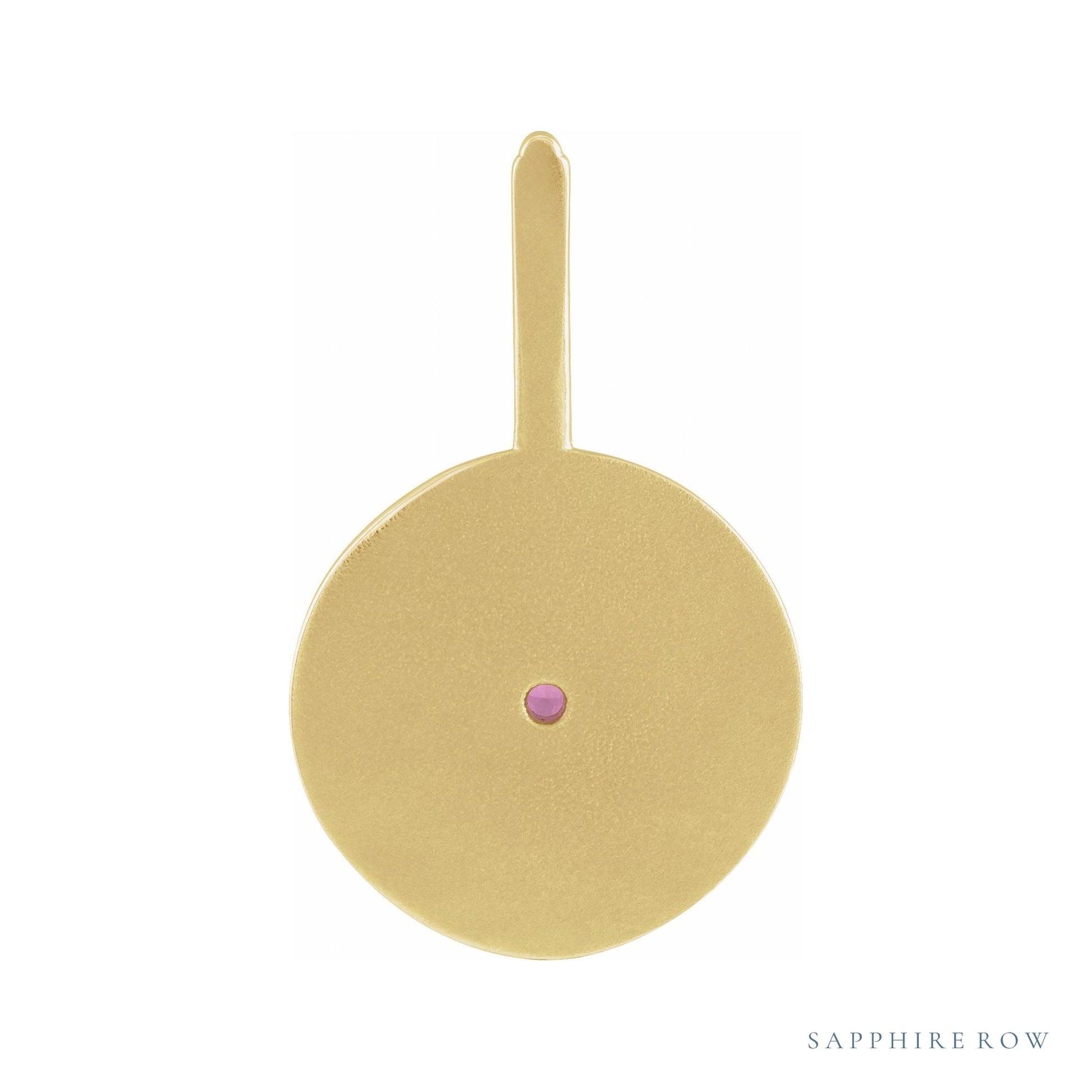 Sapphire Row Zodiac Charm Pendant - Pisces, 14K Yellow Gold (view 3)